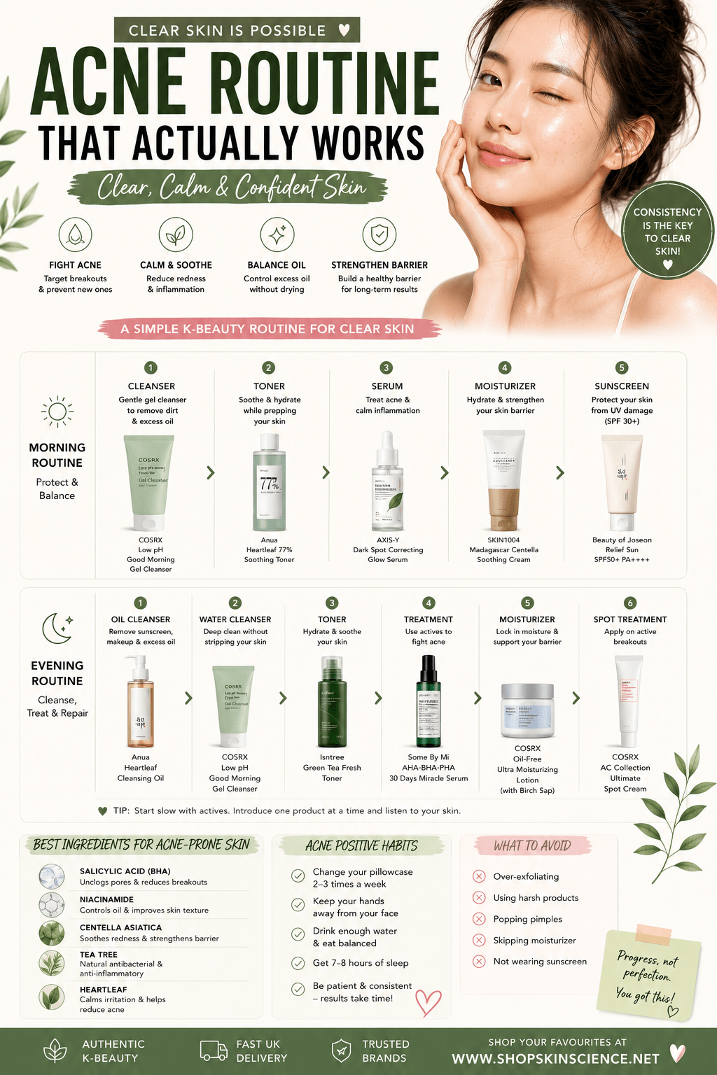 Acne Routine That Actually Works | K-Beauty Skincare for Clear Skin - Skin Science Lab