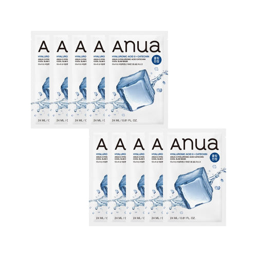 Anua 8 Hyaluronic Acid Catechin Cool Slim Mask 24ml X 10ea | Korean Skincare | Skin Science Lab