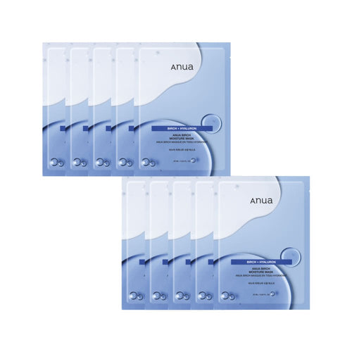 Anua Birch Moisture Daily Hydrating Sheet Mask 25ml x 10 Pack | Korean Skincare | Skin Science Lab