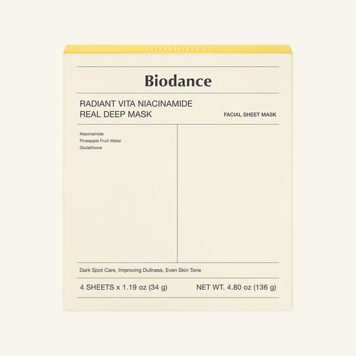 Biodance Radiant Vita Niacinamide Real Deep Mask 34g X 4ea | Korean Skincare | Skin Science Lab
