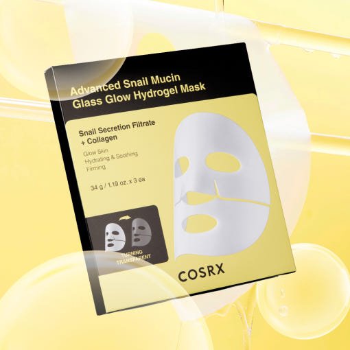 COSRX Advanced Snail Mucin Glass Glow Hydrogel Mask 34g X 3ea | Korean Skincare | Skin Science Lab