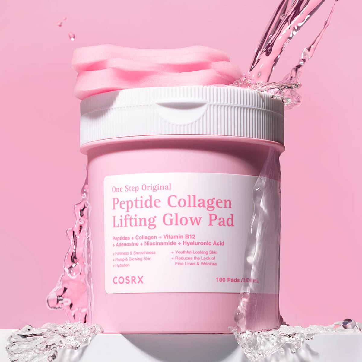 COSRX One Step Original Peptide Collagen Lifting Glow Pad 300ml/100ea | Korean Skincare | Skin Science Lab