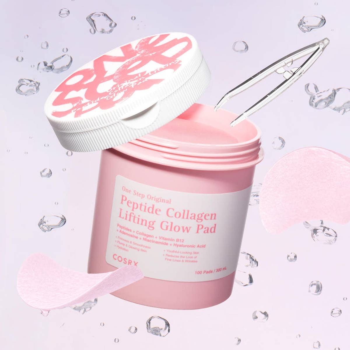 COSRX One Step Original Peptide Collagen Lifting Glow Pad 300ml/100ea | Korean Skincare | Skin Science Lab