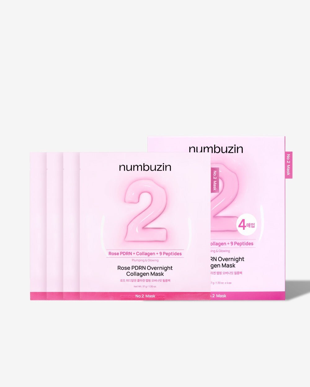numbuzin No.2 Rose PDRN Overnight Collagen Mask 37g X 4ea | Korean Skincare | Skin Science Lab