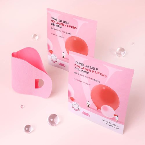 Round Lab Camellia Deep Collagen V Lifting Gel Mask 10g X 4ea | Korean Skincare | Skin Science Lab