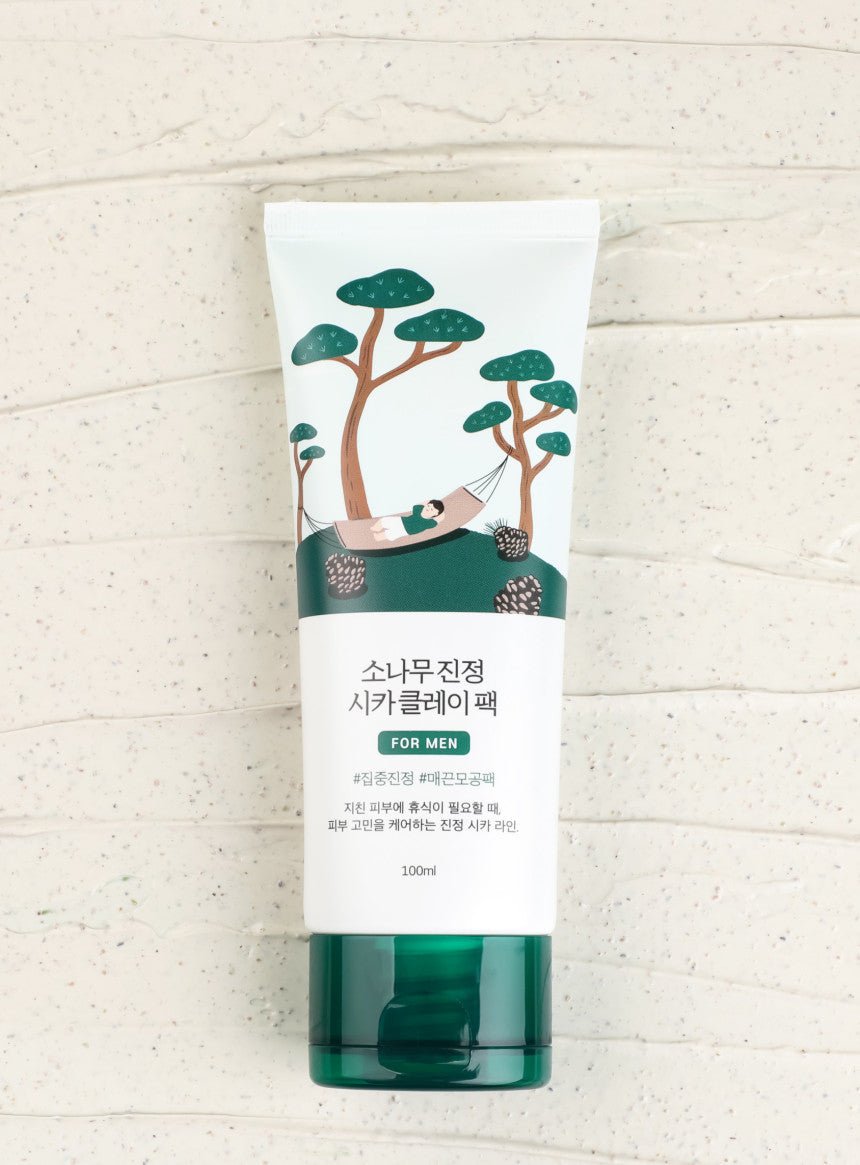 Round Lab For Men Pine Calming Cica Clay Pack 100ml | Korean Skincare | Skin Science Lab