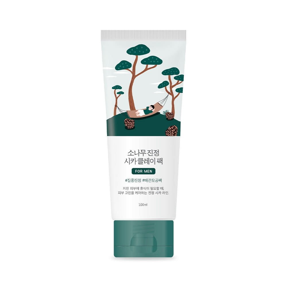 Round Lab For Men Pine Calming Cica Clay Pack 100ml | Korean Skincare | Skin Science Lab