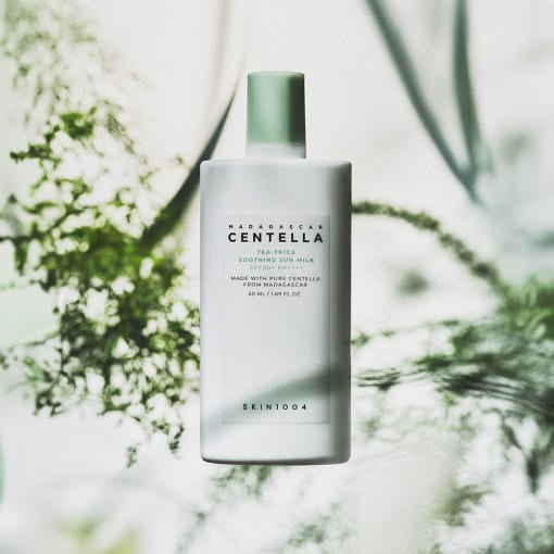 SKIN1004 MADAGASCAR CENTELLA TEA-TRICA SOOTHING SUN MILK SPF 50+ PA++++ 50ml | Korean Skincare | Skin Science Lab
